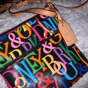 Dooney & bourke black multicolor purse